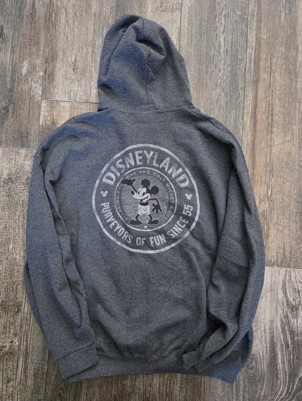Disneyland Hoodie Sweatshirt featuring a circular Mickey Mouse